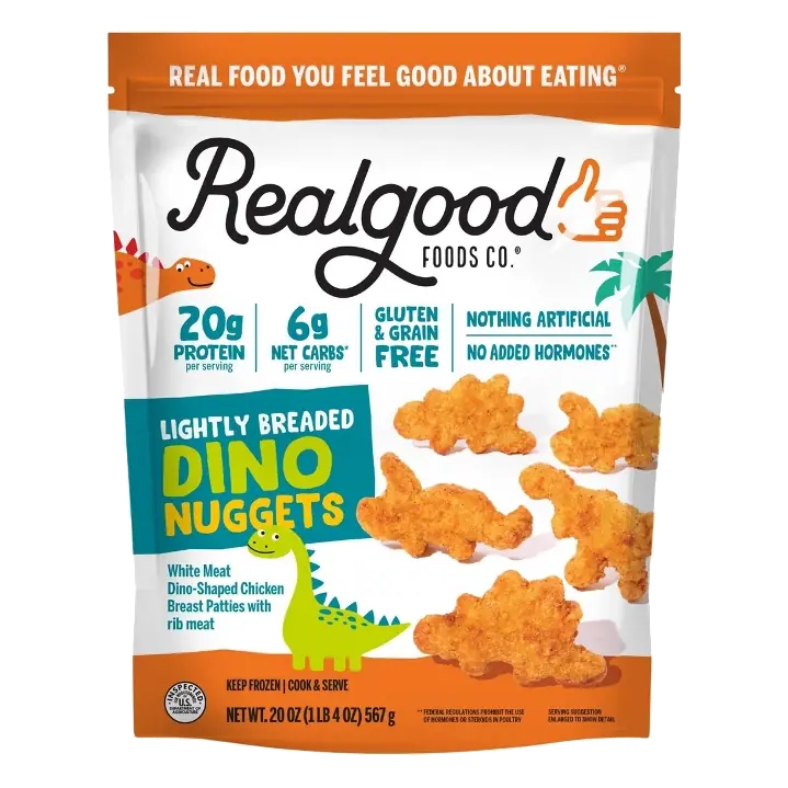 Real Good Lightly Breaded Dino Nuggets, 20oz