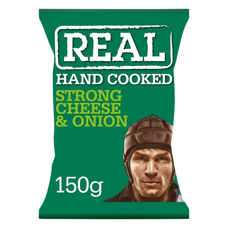 Handcooked Strong Cheese & Onion Potato Crisps 150g