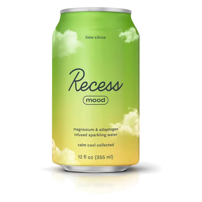 Recess Mood Lime Citrus Sparkling Water with Magnesium L Threonate, 12 fl oz