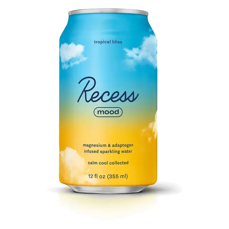 Recess Mood Tropical Bliss Sparkling Water with Magnesium L-Threonate, 12 fl oz: Non-Caffeinated