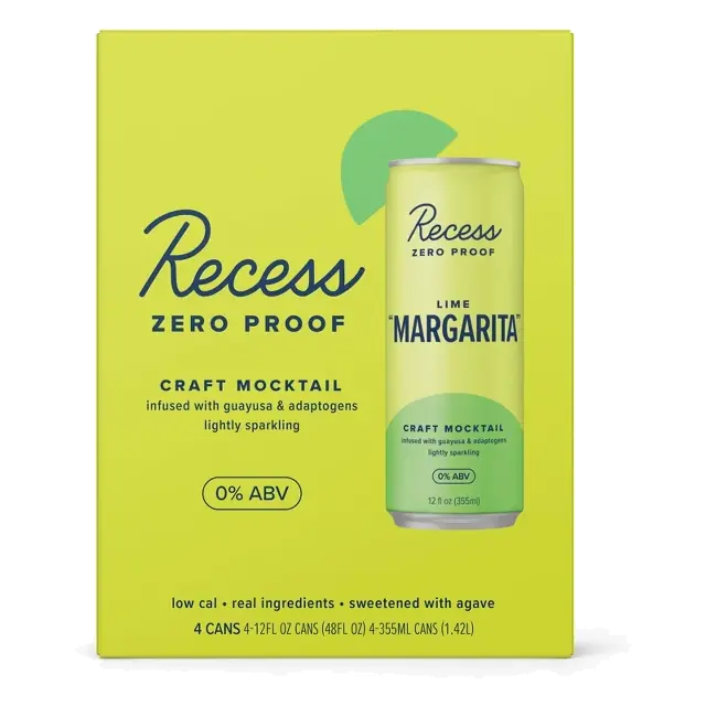 Recess Zero Proof Lime Margarita Non-Alcoholic, 4pk/12 fl oz Cans