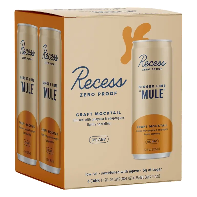 Recess Zero Proof Non-Alcoholic Ginger Lime Mule, 4pk/12 fl oz Cans