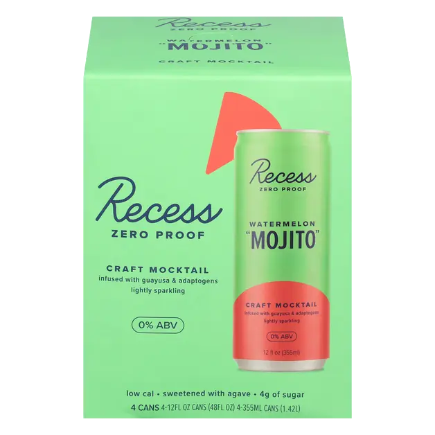 Zero Proof Watermelon Mojito Craft Mocktail - 4 pk