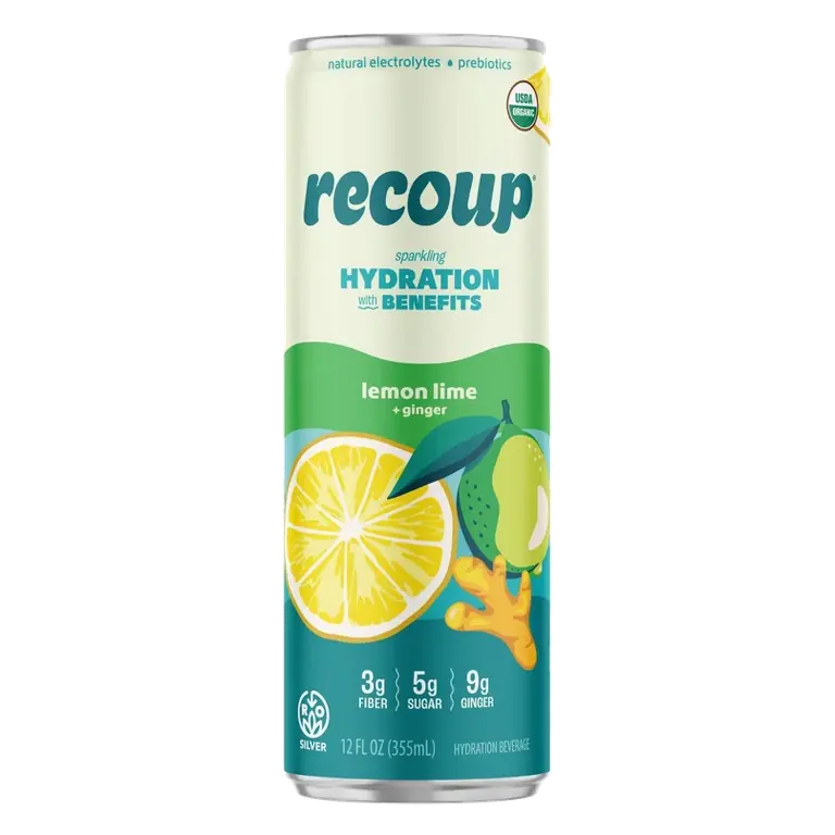 Recoup Lemon Lime Ginger Sparkling Hydration, 12 fl oz: Caffeine Free