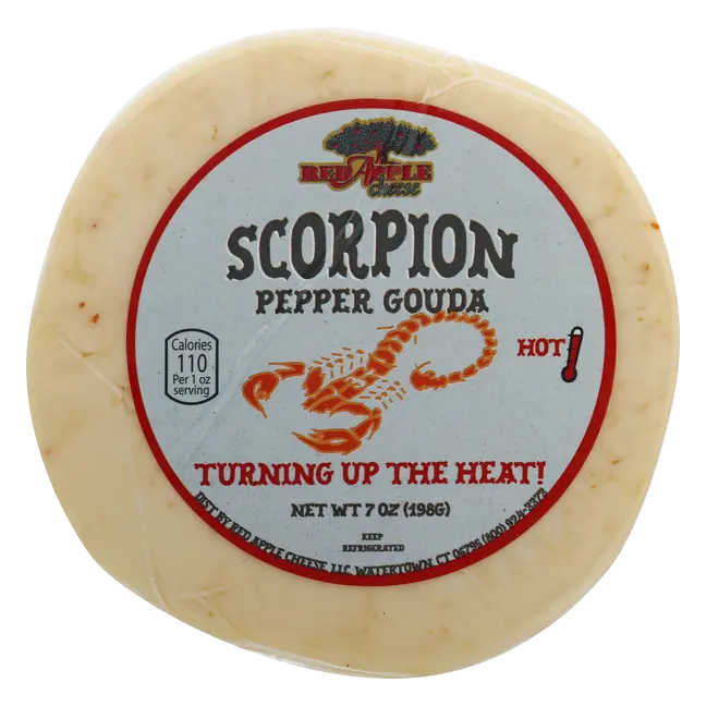 Red Apple Scorpion Pepper Gouda Cheese, Hot