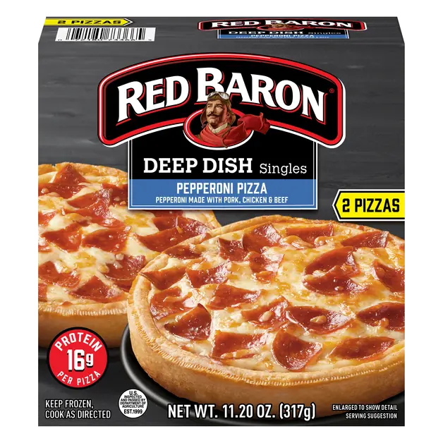 Deep Dish Singles Pepperoni Pizza Frozen - 2 ct