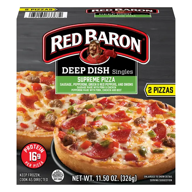 Deep Dish Singles Supreme Pizza Frozen - 2 ct