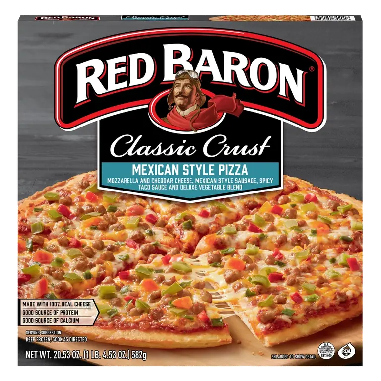Red Baron Mexican Style Classic Crust Frozen Pizza, 20.53oz