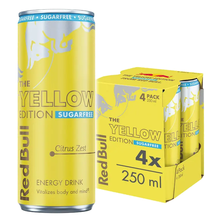 4 x 250ml Sugarfree Citrus Zest Energy Drink, Summer Edition