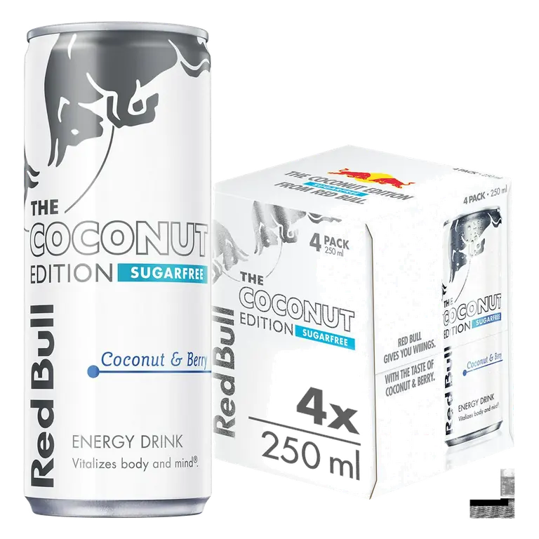Energy Drink Sugar Free Coconut & Berry, Coconut Edition 4 x 250ml