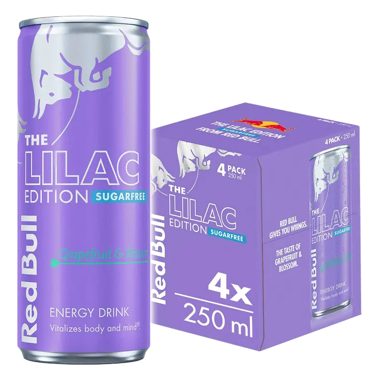Energy Drink Sugar Free Grapefruit & Blossom, Lilac Edition 4 x 250ml