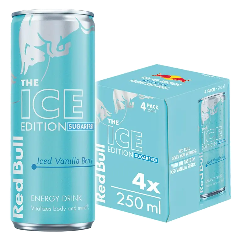 Energy Drink Sugar Free Iced Vanilla Berry, Ice Edition 4 x 250ml