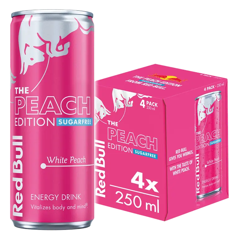 Red Bull Peach Edition Sugarfree White Peach Energy Drink 250ml 4 Pack