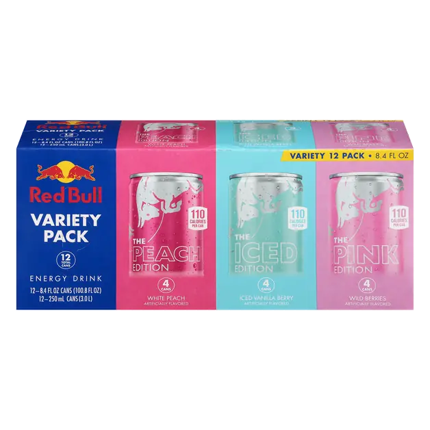 Peach/Iced Vanilla/Berry Pink Energy Drink Variety Pack - 12 pk