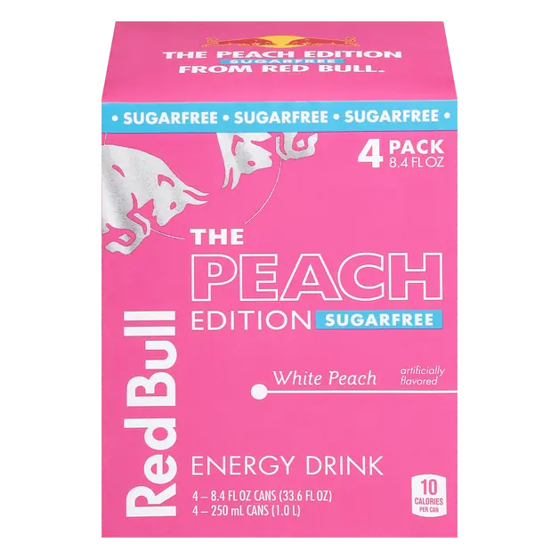 Sugar Free White Peach Energy Drink - 4 pk