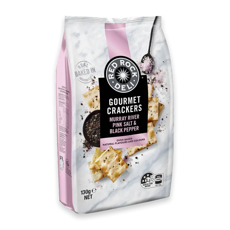 Gourmet Crackers Murray River Pink Salt & Black Pepper