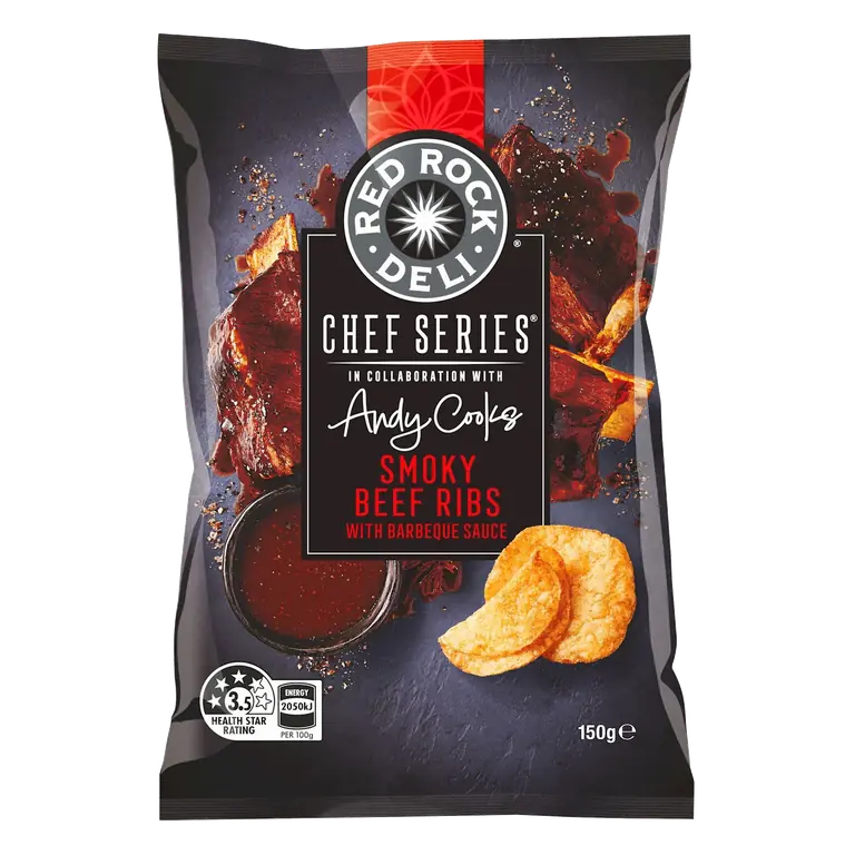 Potato Chips Smoky Beef Ribs With Barbeque Sauce