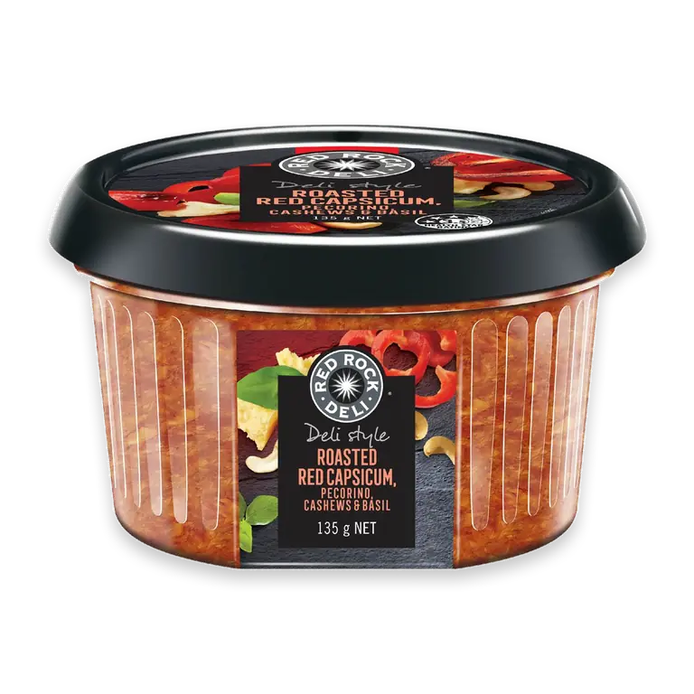 Roasted Red Capsicum Pecorino Cashews & Basil Dip
