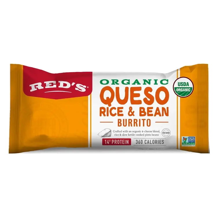 Red's All Natural Organic Queso Rice & Bean Burrito, 4.5oz/1ct
