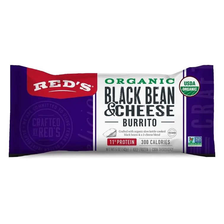 Red's All Organic Black Bean & Cheese Burrito, 5oz