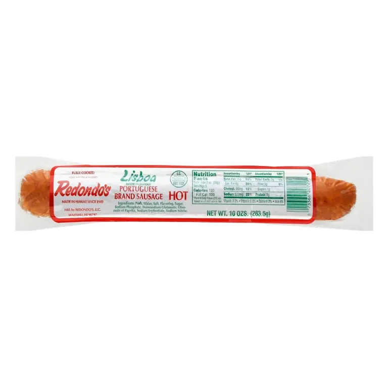 Redondo's Lisboa Portuguese Hot Sausage, 10oz: Pork