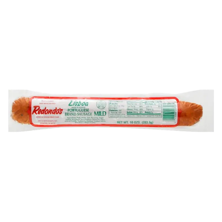 Redondo's Lisboa Portuguese Mild Sausage, 10oz: Made With Pork