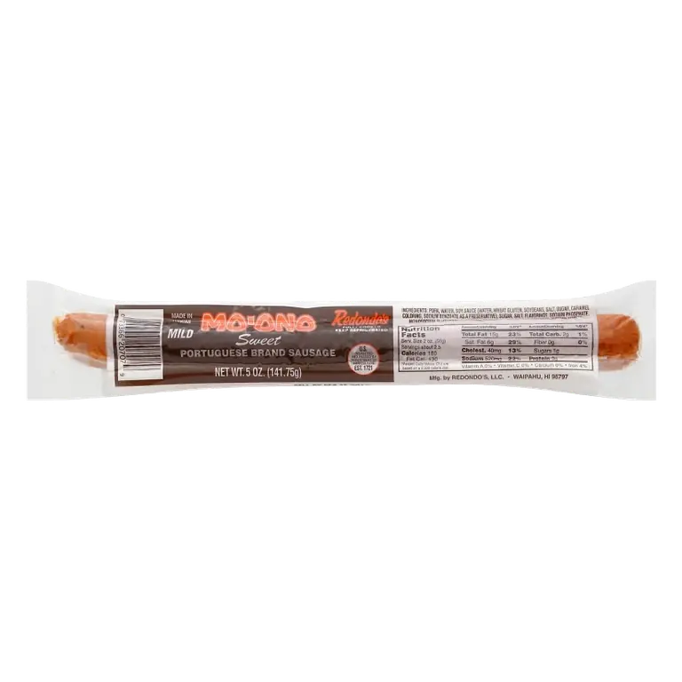 Redondo's Mo'ono Sweet Portuguese Mild Sausage, 5oz: Made with Pork