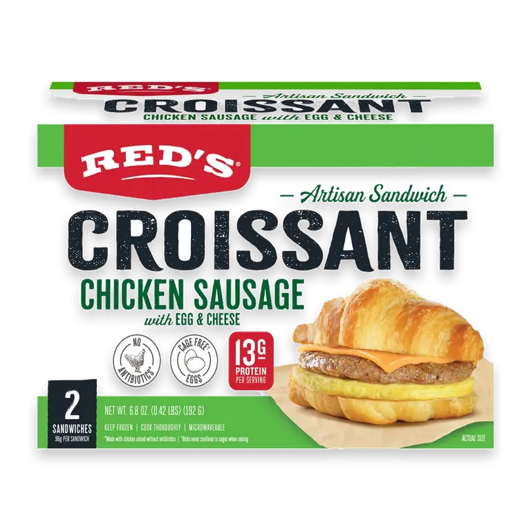 Chicken Sausage with Egg & Cheese Croissant Breakfast Sandwiches