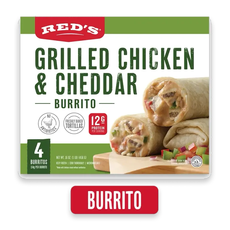 Grilled Chicken & Cheddar Frozen Burrito 4pk