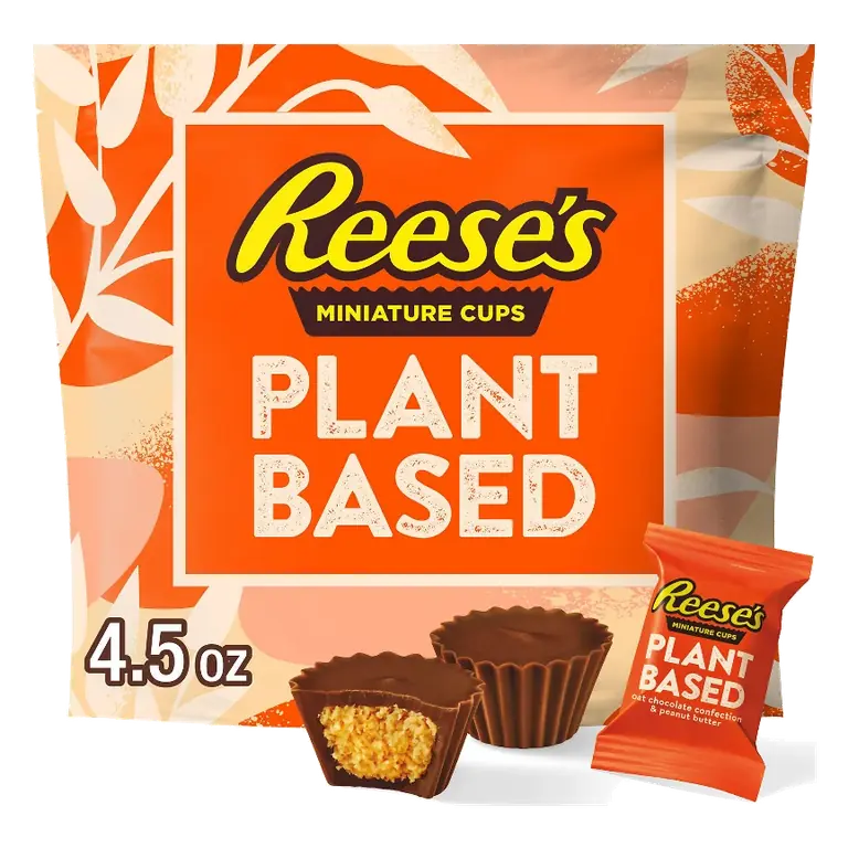 Reese's Miniatures Plant Based Oat Chocolate Confection Peanut Butter Cups Candy, 4.5oz