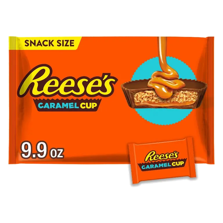Reese's Caramel Milk Chocolate Snack Size Peanut Butter Cups Candy, 9.9oz