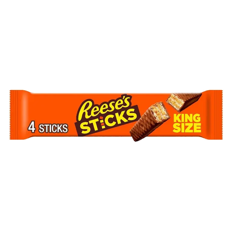 Reese's King Size Milk Chocolate Peanut Butter & Crispy Wafers Sticks Candy, 3oz/4ct