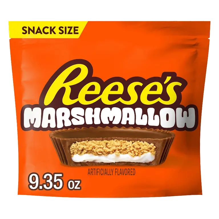 Reese’s Milk Chocolate and Marshmallow Flavored Snack Size Peanut Butter Cups Candy, 9.35oz