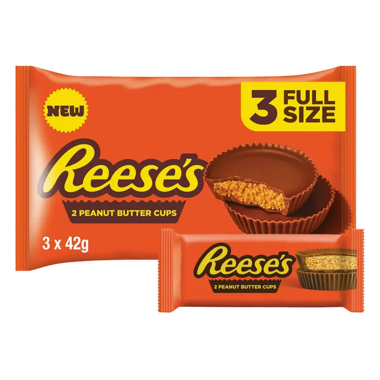 Reese's 3 x 42g Multipack Milk Chocolate Peanut Butter Cup Pouch