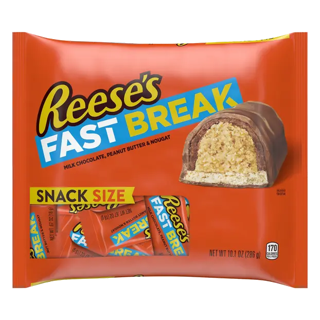 Fast Break Milk Chocolate Peanut Butter Candy Bars Snack Size