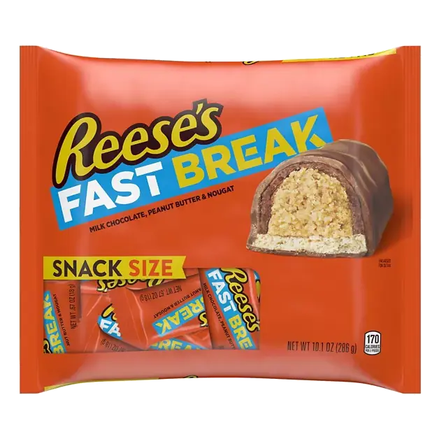 Fast Break Peanut Butter & Nougat Chocolate Candy Snack Size