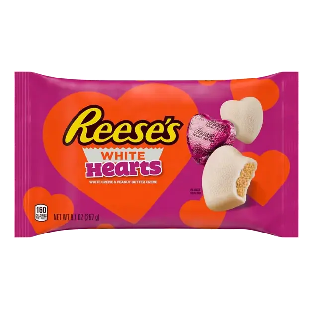 Hearts, White, White Creme & Peanut Butter Creme