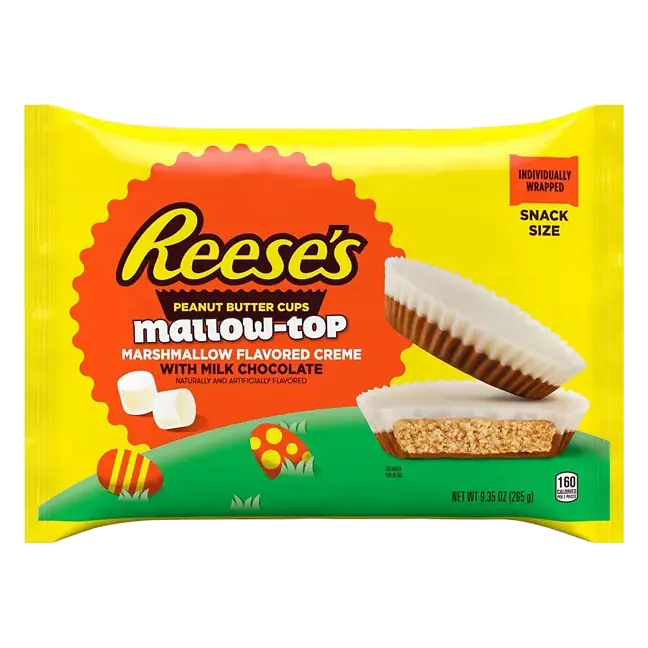 Mallow-Top Peanut Butter Cups, Marshmallow Flavored Creme, Snack Size