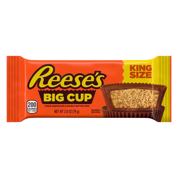 Milk Chocolate Peanut Butter Big Cup Candy King Size - 2 ct