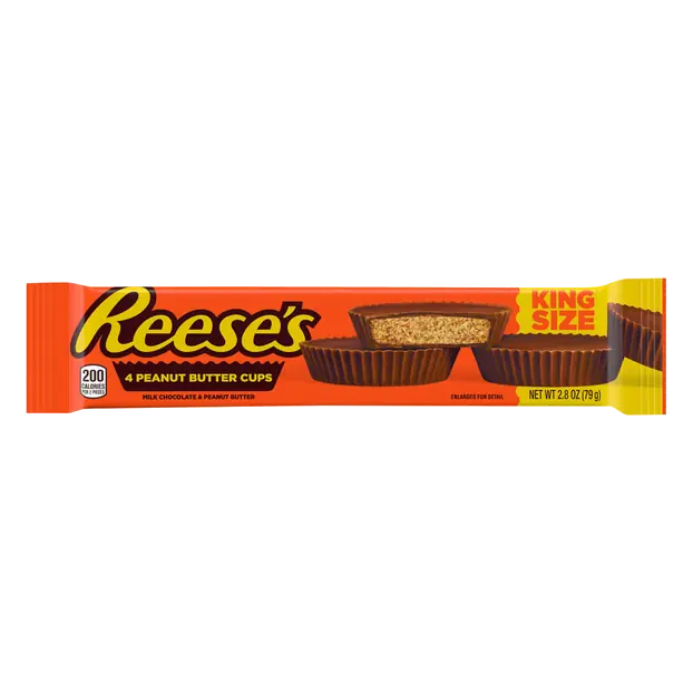 Milk Chocolate Peanut Butter Cups Candy King Size - 4 ct