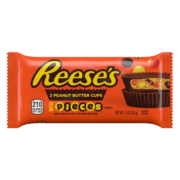 Milk Chocolate Peanut Butter Cups Candy with Pieces - 2 ct