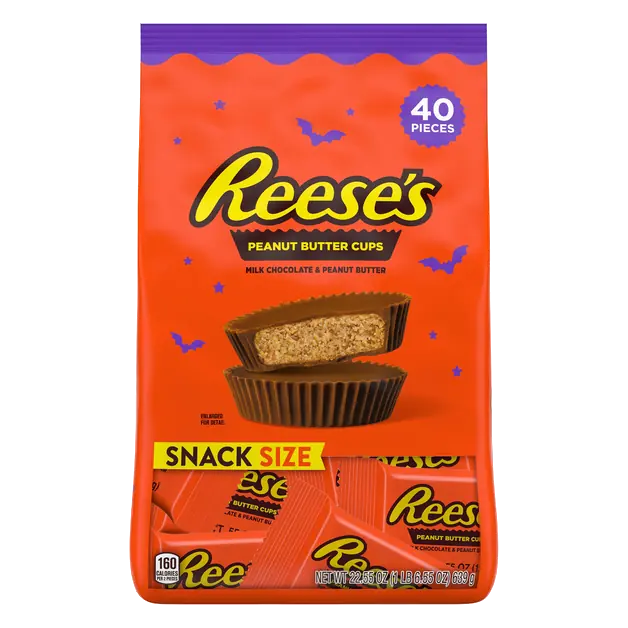 Milk Chocolate Peanut Butter Cups Halloween Candy - 40 ct