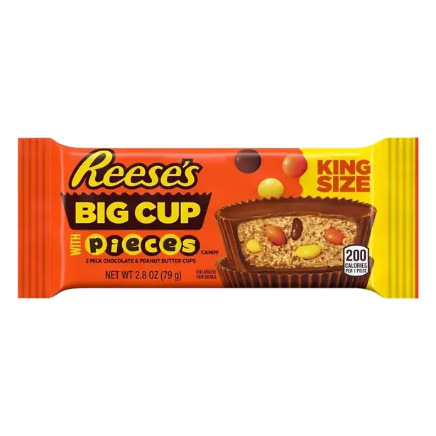 Milk Chocolate & Peanut Butter Cups, With Pieces Candy, Big Cup, King Size