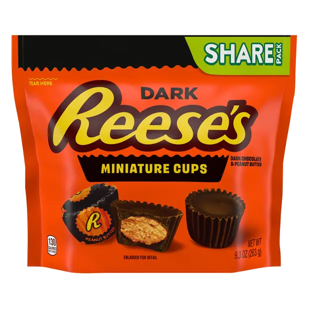 Miniature Dark Chocolate Peanut Butter Cups Candy Share Pack