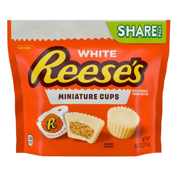 Miniature White Creme Peanut Butter Cups Candy Share Pack