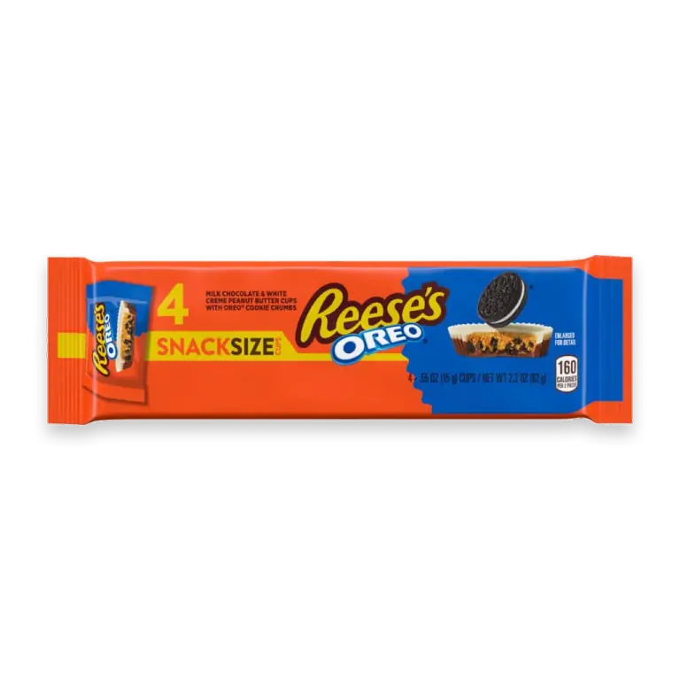 Oreo Mc & White Creme Cups Filled with Peanut Butter & Oreo Cookie Pieces Snack Size Bar 4-Pk