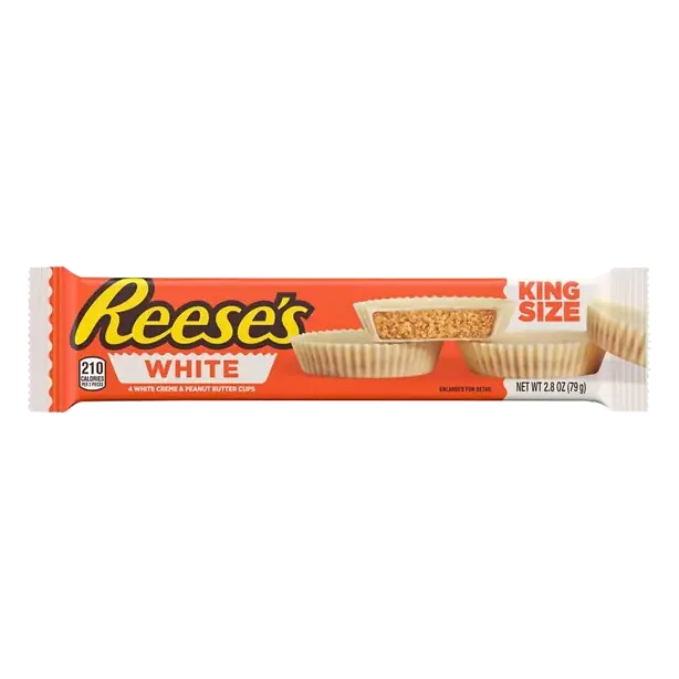 Peanut Butter Cups, White, King Size