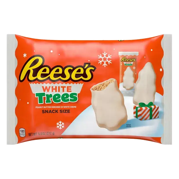 Peanut Butter Enrobed in White Creme White Trees
