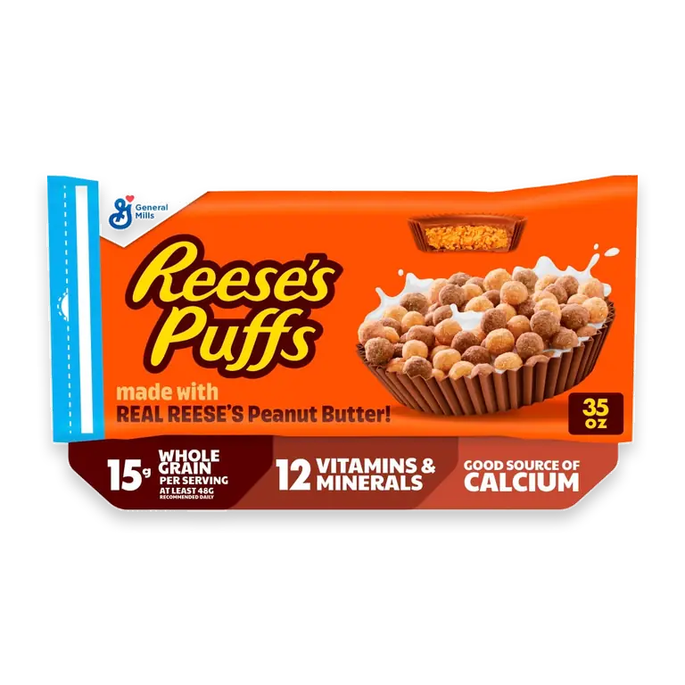 General Mills Reese's PUFFS Chocolatey Peanut Butter Cereal Bag