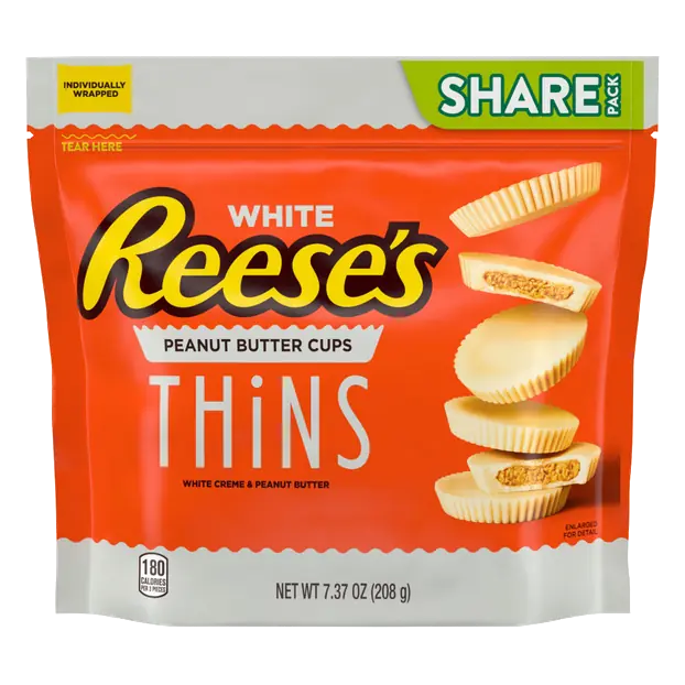 Thins White Creme Peanut Butter Cups Candy Share Pack